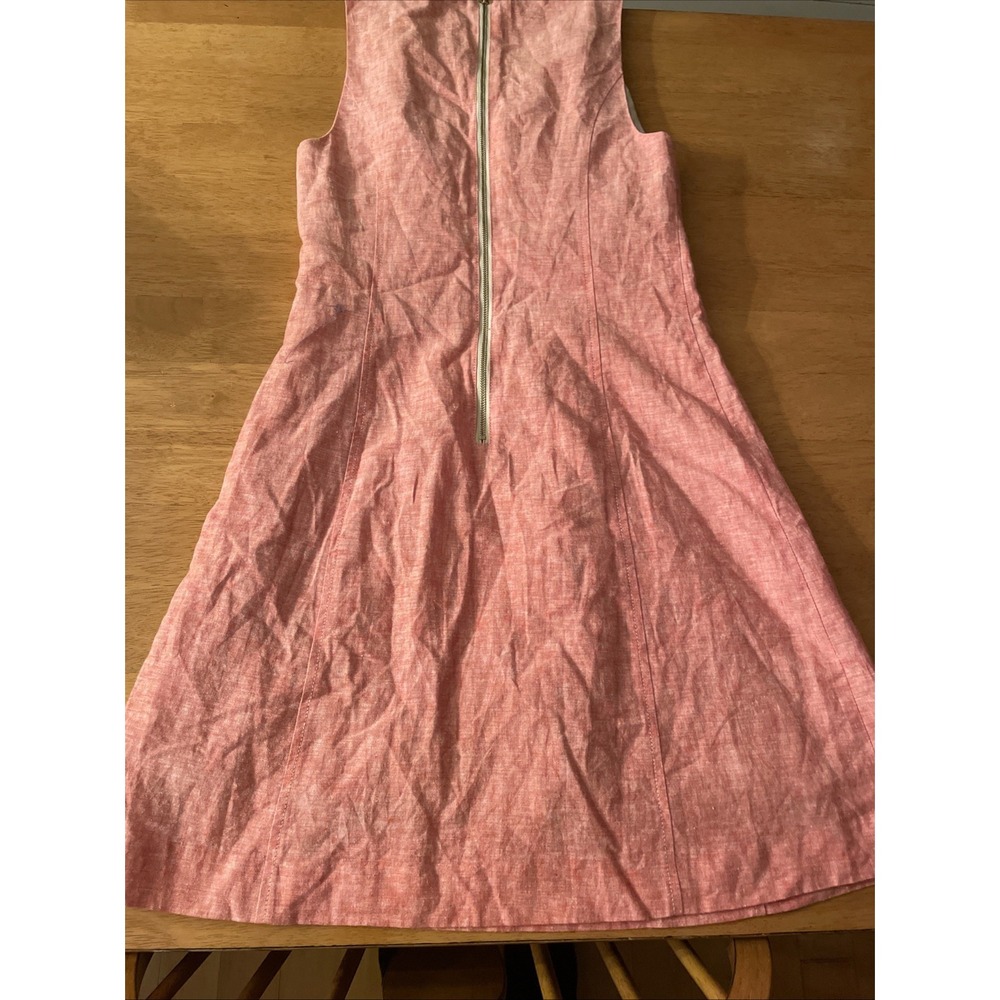 Kensie Tank Dress Fully Lined Size Small Corded V Neck Gold Zipper Back - Picture 8 of 15